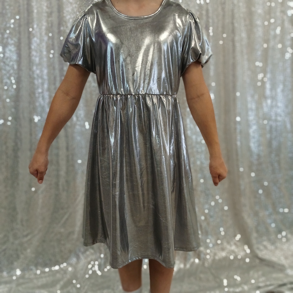 Wonder Nation Shimmering Silver Dress